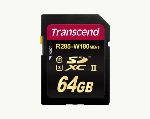 Карта памяти SDXC Transcend 180/285 MB/s UHS-II U3 V60 64GB