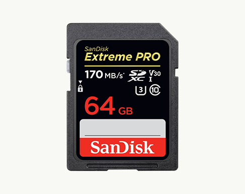 Карта памяти SDXC 64GB SanDisk Extreme PRO 90/170MB/s Class 10 UHS-I U3 V30