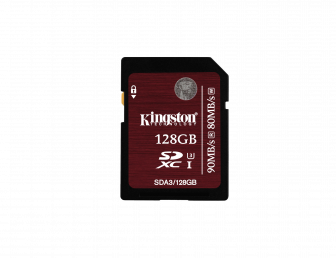 Карта памяти SDXC Kingston SDA3 80/90 MB/s Class 10 UHS-I U1 128GB